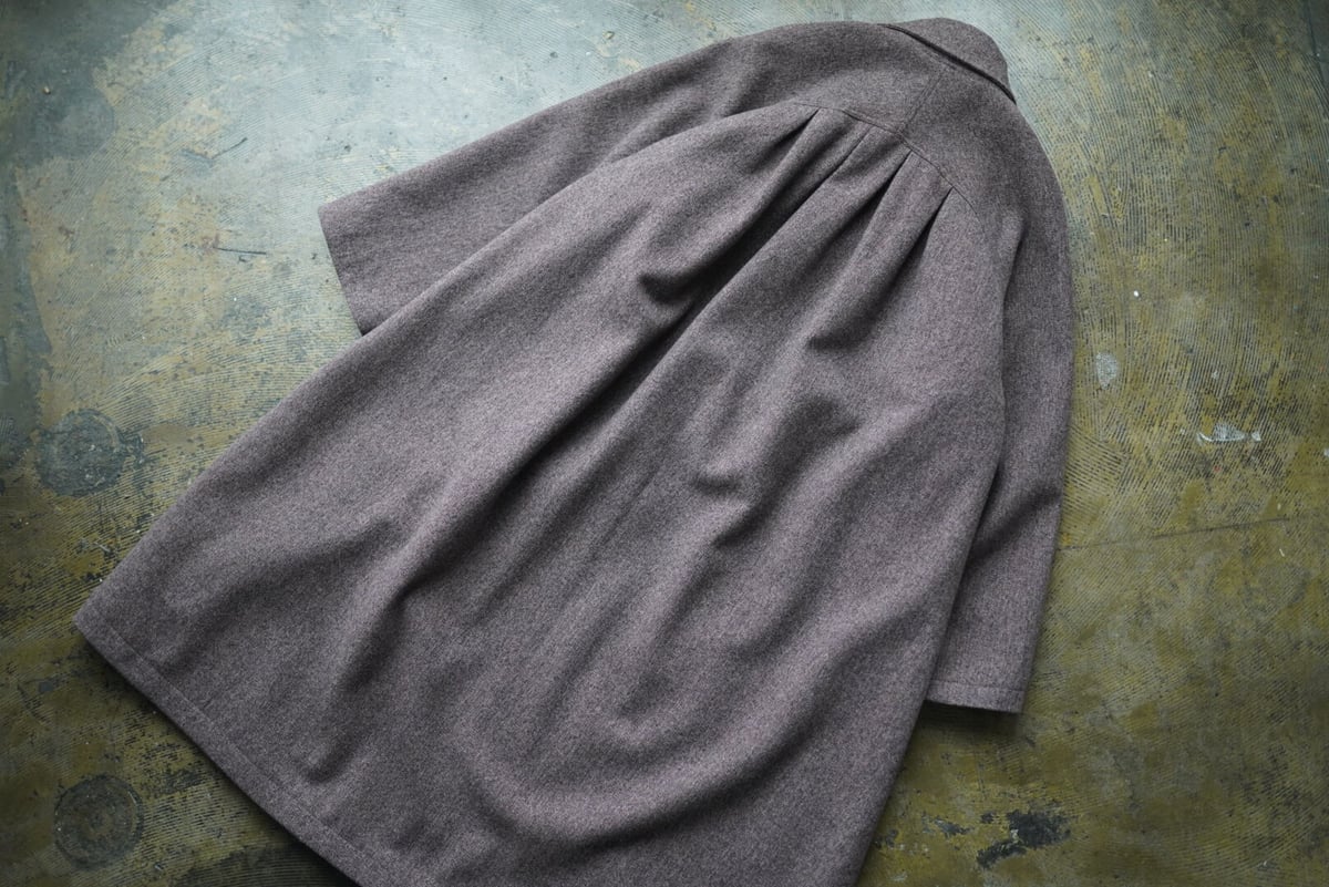 21AW BACK PLEAT COAT ウールバックプリーツステンカラーコート / ENCO...