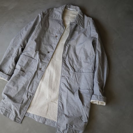 14AW OVER COAT Cotton Micro Block オーバーコート Grey / taichi murakami(タイチムラカミ)