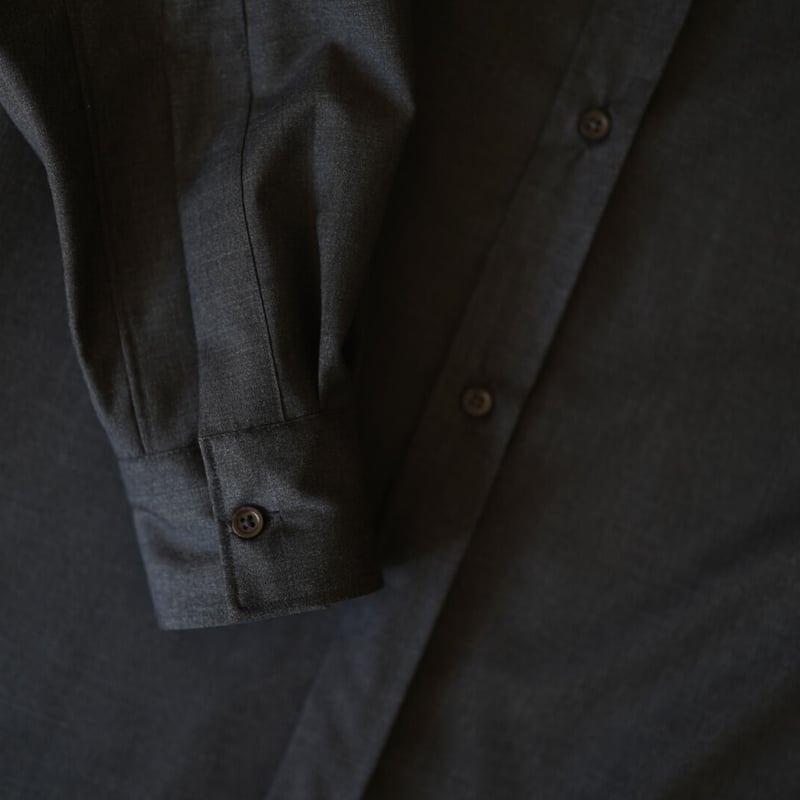 SHIRT013 Loro Piana ウールバンドカラーシャツ / HEUGN(ユーゲン) 
