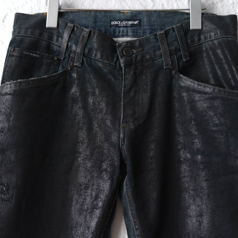 02AW ARCHIVE コーティングクラッシュデニムパンツ 02AW ARCHIVE コーティングクラッシュデニムパンツ