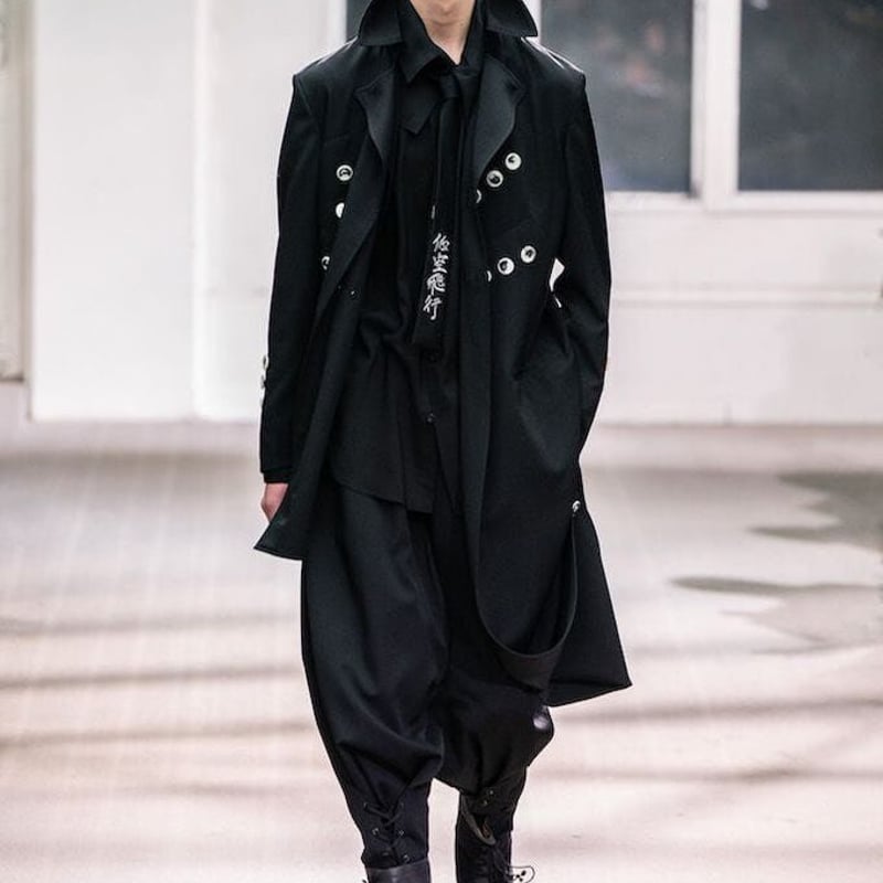 19AW Look26 ウールギャバジンレースアップパンツ / Yohji Yamamoto 