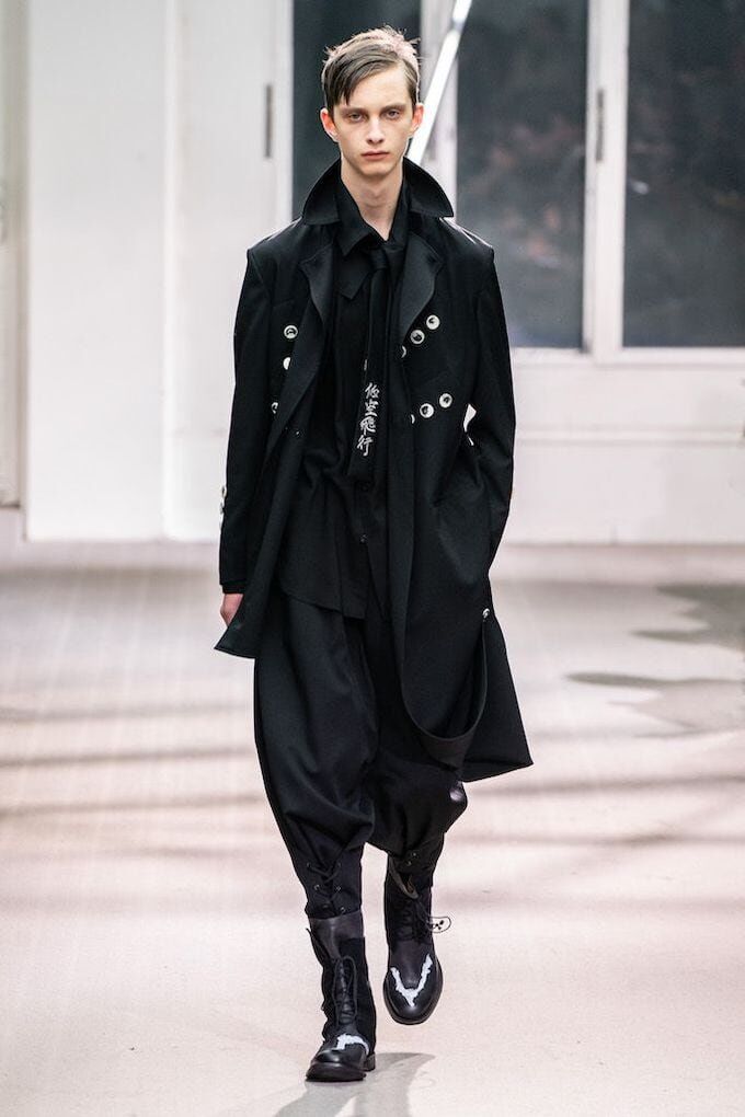 19AW Look26 ウールギャバジンレースアップパンツ / Yohji Yamamoto