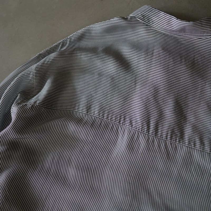 21AW Look14 キュプラストライプシャツ / Yohji Yamamoto POUR 