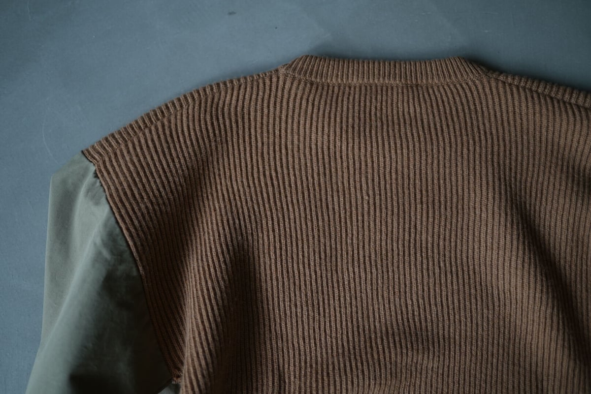 19AW 袖切替エルボーパッチニットセーター / Cristaseya 19AW 袖切替エルボーパッチニットセーター / Cristaseya