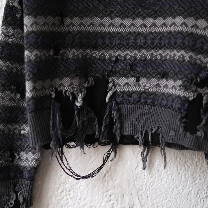 BALENCIAGA 21AW デストロイダメージロゴニットセーター