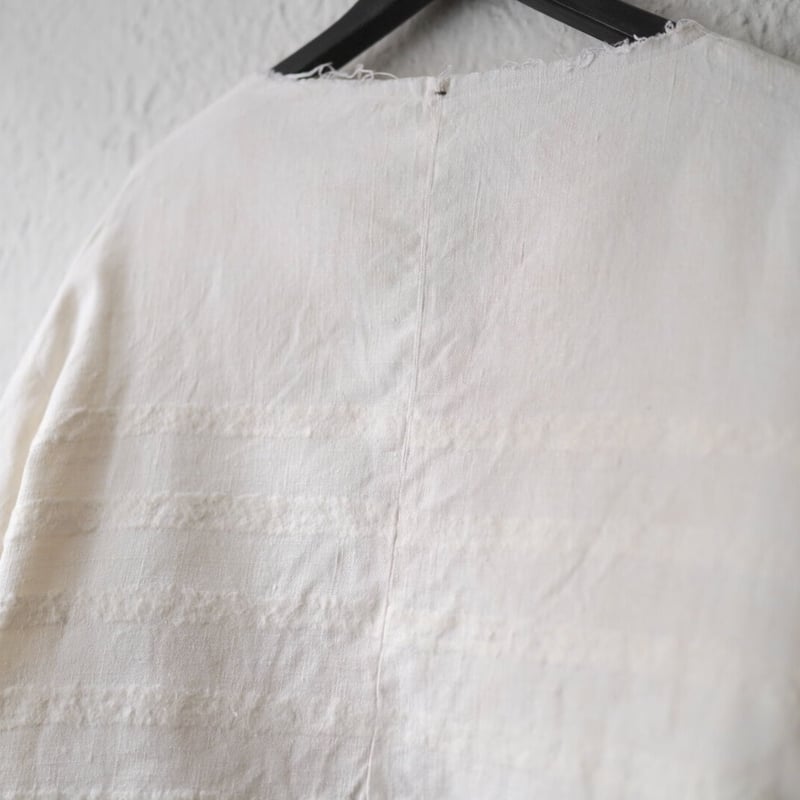 22AW Silk Needle Punch Basque Shirt アンティークリネンバス