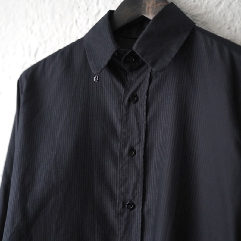 GEOFFREY B. SMALL ストライプシャツ　ブラック GEOFFREY B.SMALL ジェフリービースモール ストライプ柄シャツ