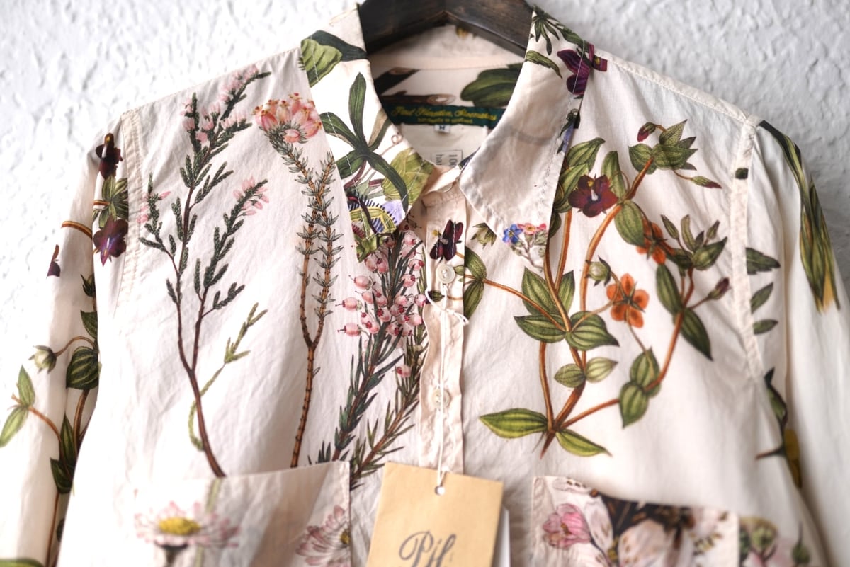 18SS ボタニカル柄ダブルポケットシャツ / Paul Harnden(ポール 18SS ボタニカル柄ダブルポケットシャツ / Paul Harnden(ポール