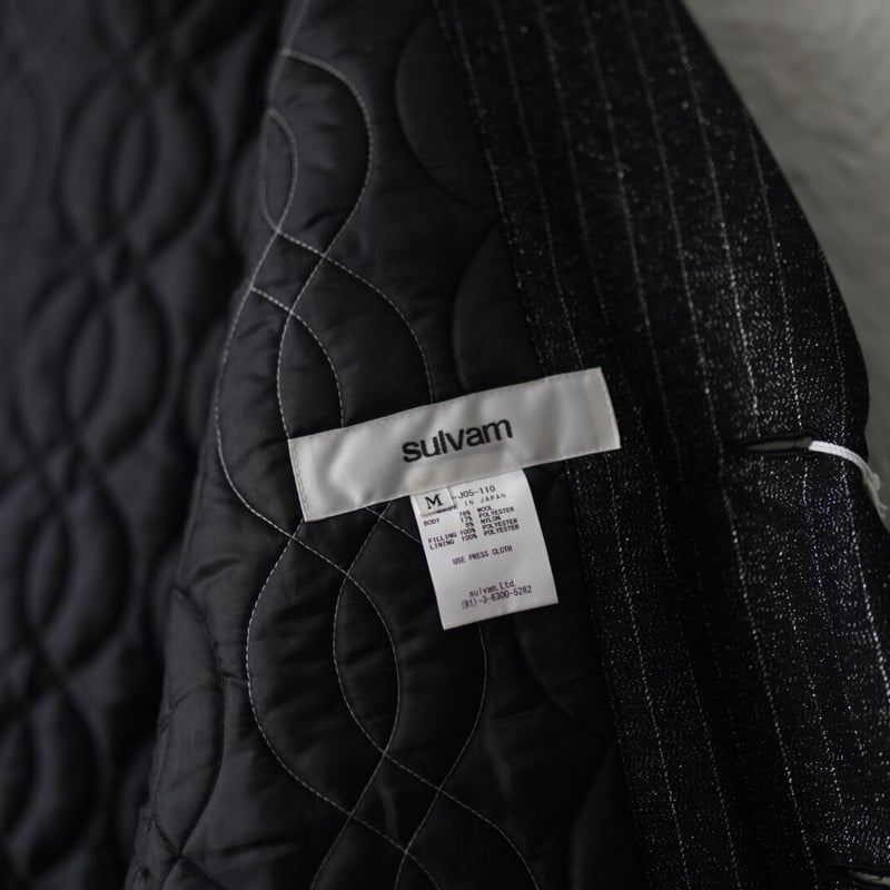 21AW キルティンググリッターストライプジャケット / sulvam(サルバム  