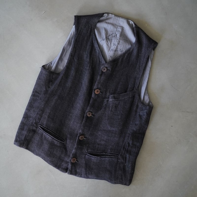 ウールリネンヘリンボーンジレ ベスト / Geoffrey.B.Small(ジェフリー 