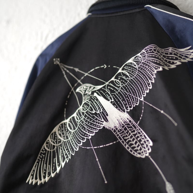 19SS ×Dr.Woo ドッキング刺繍スカジャンブルゾンジャケット 19SS ×Dr.Woo ドッキング刺繍スカジャンブルゾンジャケット