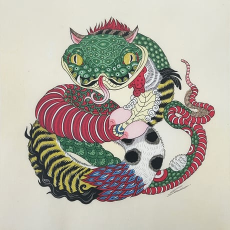絵のみ：寿という獣 「巳」(No framed："The Beast Known as Kotobuki - Snake -")