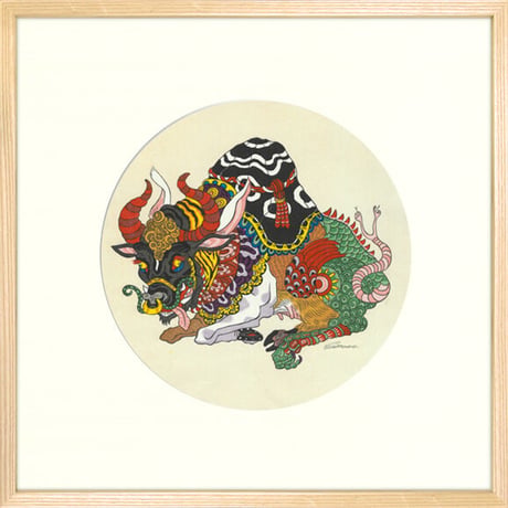 額入り：寿という獣 「丑」"The Beast Known as Kotobuki - Ox -"(Framed)