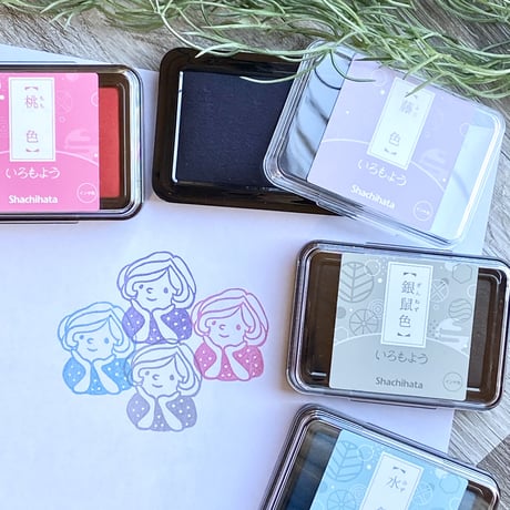 【春色4色セット】シャチハタいろもよう☆RiraRiraはんこのおススメインクパッド紙用＊SH_HARU