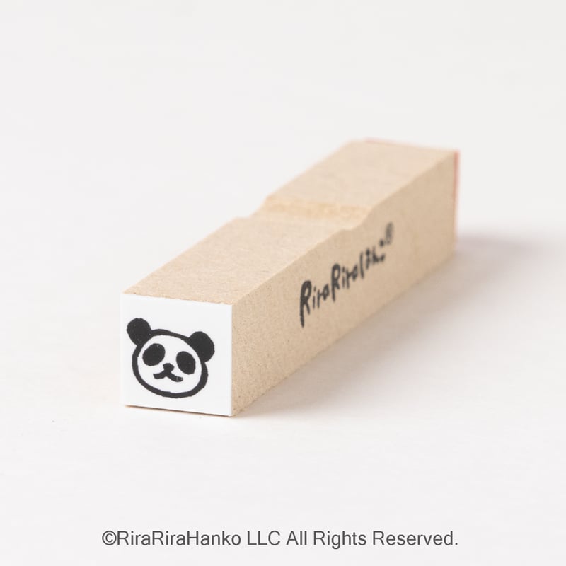 パンダの顔だけ10mm角】絵文字はんこ10x10mm_R420 | RiraRiraはんこス