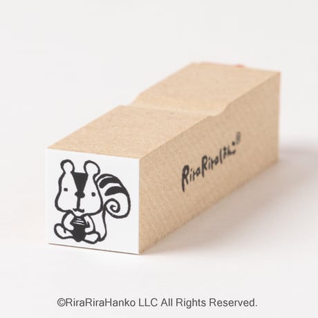 【りす丸くん15mm角】デザインはんこ15x15mm_R433