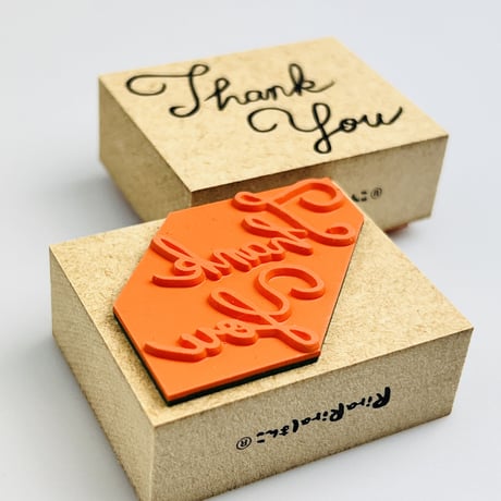 【在庫処分のため500円均一】Thank you (筆記体)＊40㎜×50㎜＊ラバースタンプ ＊R697_o