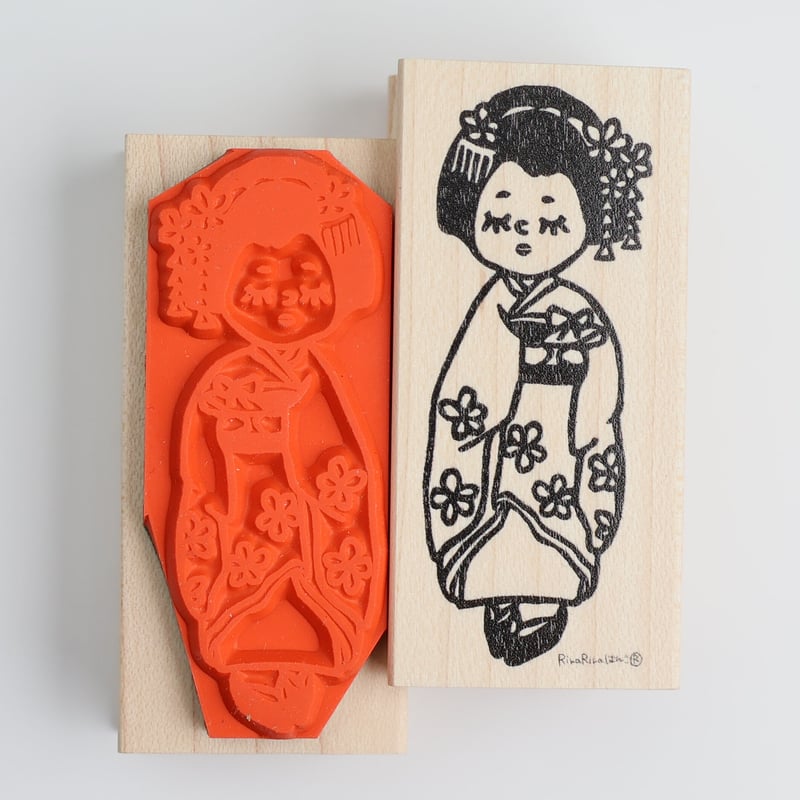 舞妓のまいこちゃん＊26mmx55mm＊ラバースタンプ＊R806 | RiraRira