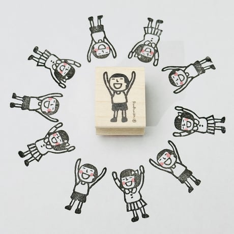 【まもるくんのバンザイ】デザインはんこ20x26mm_R798