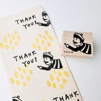 【フレディさんの指さし(大)】デザインはんこ26x30mm_R019