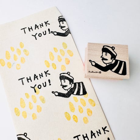 【フレディさんの指さし(大)】デザインはんこ26x30mm_R019