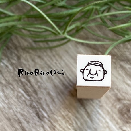 【岩井係長の顔だけ10mm角】絵文字はんこ10x10mm_R417