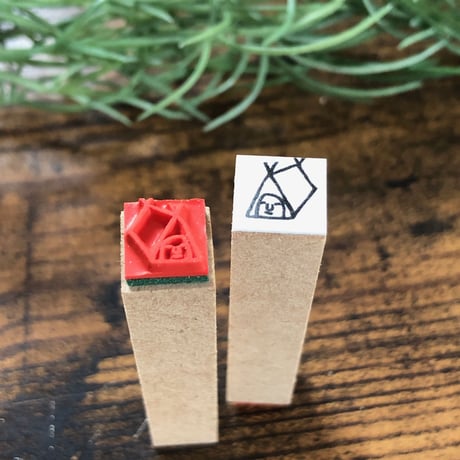 【キャンプ10mm角】絵文字はんこ10x10mm_R311