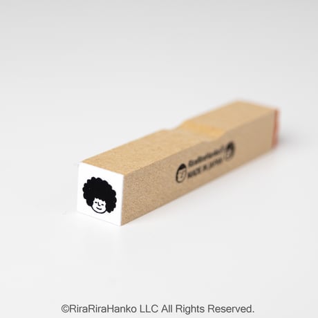 【アフロちゃんの顔だけ10mm角】絵文字はんこ10x10mm_R1278