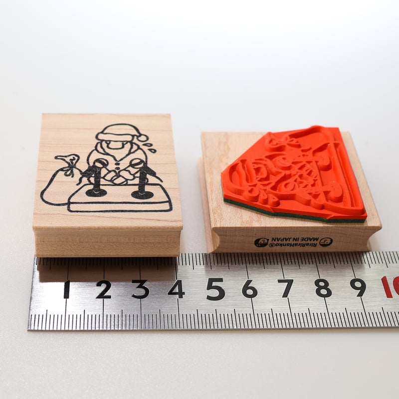 在庫処分のため500円均一】謝罪会見サンタ＊40mmx48mm＊ラバースタンプ