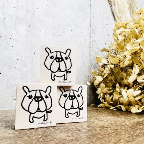 【お願いわんこ】デザインはんこ26x30mm_R660