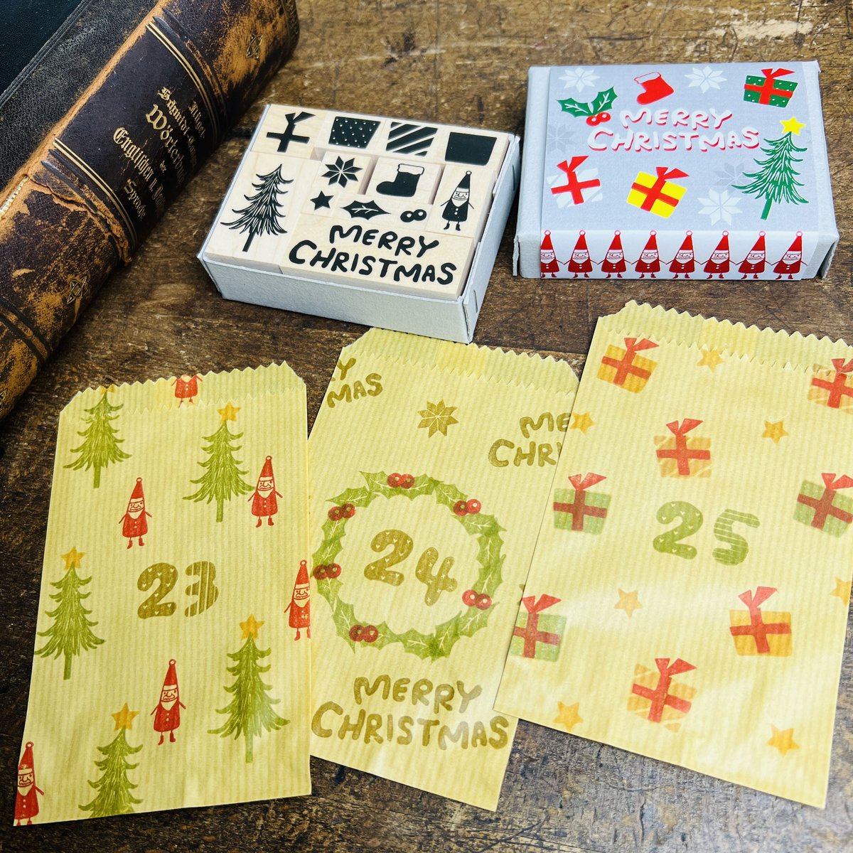 【722】ラバースタンプ   クリスマス ちびブラウニー 3種セット 722】ラバースタンプ クリスマス ちびブラウニー 3種セット