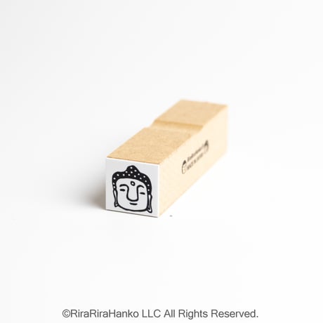 【大仏ちゃんの顔だけ15mm角】デザインはんこ15x15mm_R1118