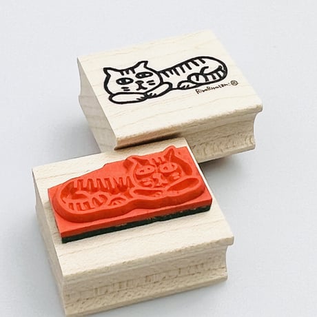 【ゆるねこごろごろゴロー】デザインはんこ26x30mm_R664