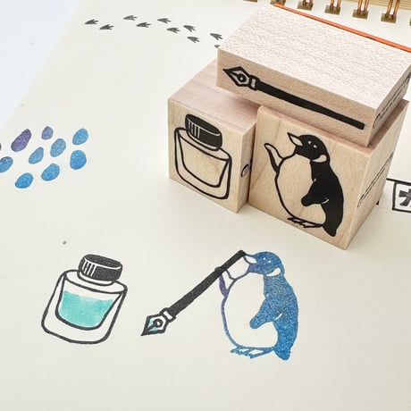 【50％ OFF SALE 】 【ペンギンはんこセット】デザインはんこ_RS045_y