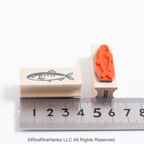 7月1日販売開始＊【イワシ】デザインはんこ15x40mm_R1332