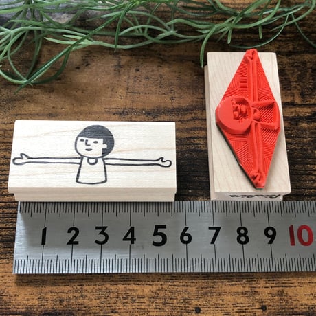 【まもるくんのライン】デザインはんこ26x55mm_R031