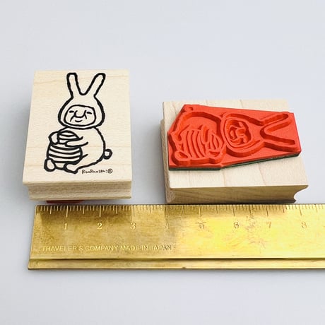 【岩井係長のイースターウサギ】デザインはんこ30x40mm_R656