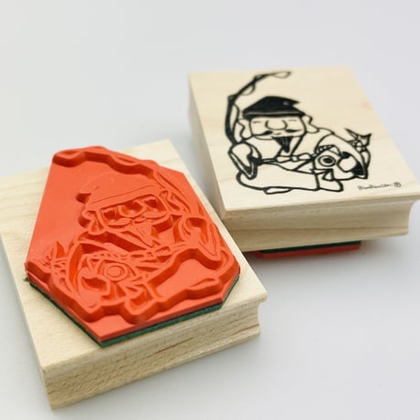 【岩井係長のえびす様】デザインはんこ40x48mm_R607