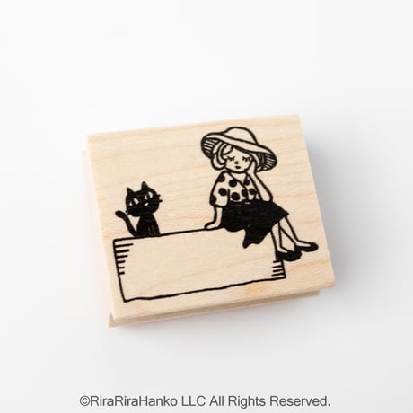6月1日一般販売開始＊【うっとりマロンちゃんクロネコ枠】デザインはんこ40x48mm_R1261