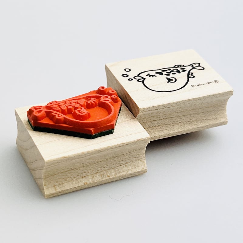 おふぐさん＊26mmx30mm＊ラバースタンプ＊R661 | RiraRiraはんこ