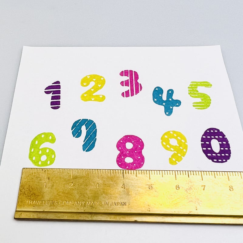 収納箱付【BIG】Rira数字10本セット＊ラバースタンプ15㎜x20
