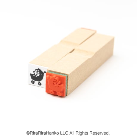【赤ちゃんのおでかけ10mm角】絵文字はんこ10x10mm_R1055