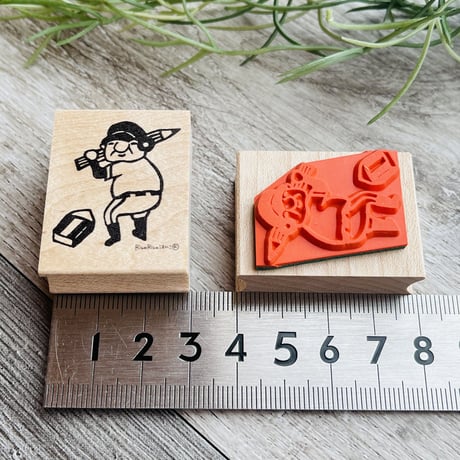 【岩井係長の野球】デザインはんこ30x40mm_R540
