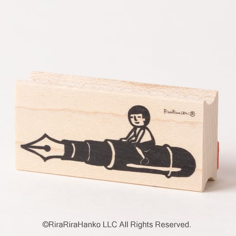 【まもるくんの万年筆】デザインはんこ26x55mm_R662