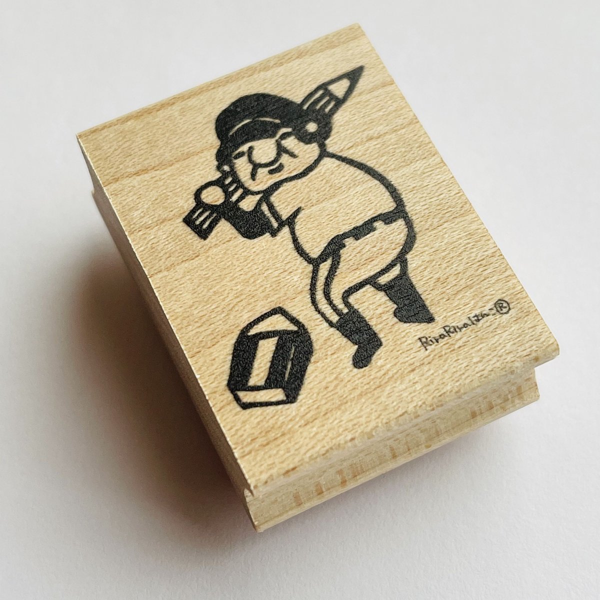 野球の岩井係長＊30mm×40mm＊ラバースタンプ＊R540 | RiraRiraはんこストア