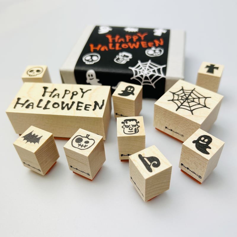 ハロウィンはんこセット＊ラバースタンプ10個セット＊RS032_y