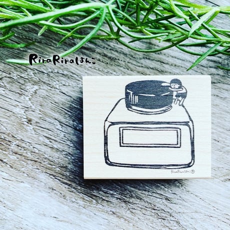 【まもるくんのインクボトル】デザインはんこ40x48mm_R412