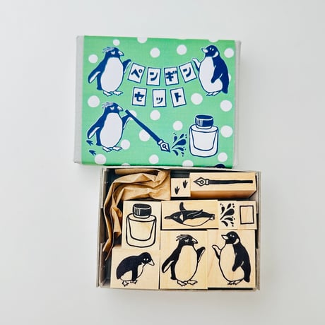 【50％ OFF SALE 】 【ペンギンはんこセット】デザインはんこ_RS045_y