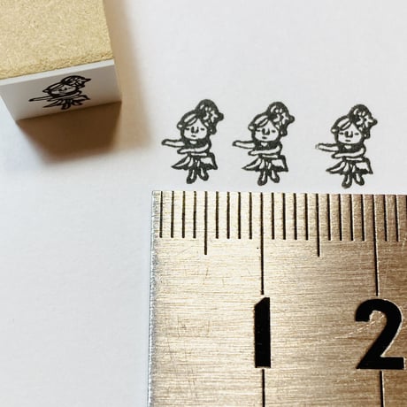 【フラダンス10mm角】絵文字はんこ10x10mm_R414