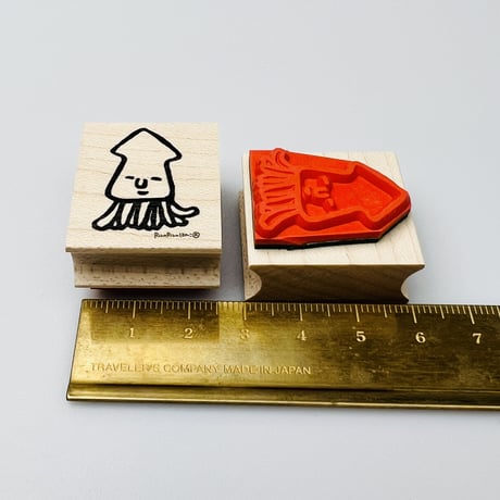 【イカくん】デザインはんこ26x30mm_R736